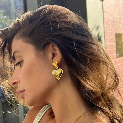 Miley Heart Ouerréng 14K vergoldet